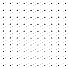 Square seamless background pattern from black cone symbols are different sizes and opacity. The pattern is evenly filled. Vector illustration on white background