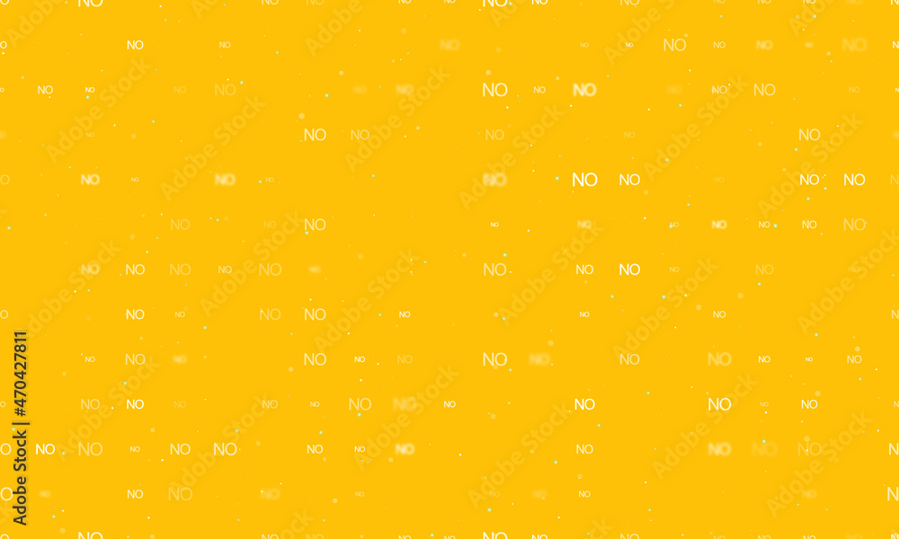 Poster seamless background pattern of evenly spaced white no symbols of different sizes and opacity. vector