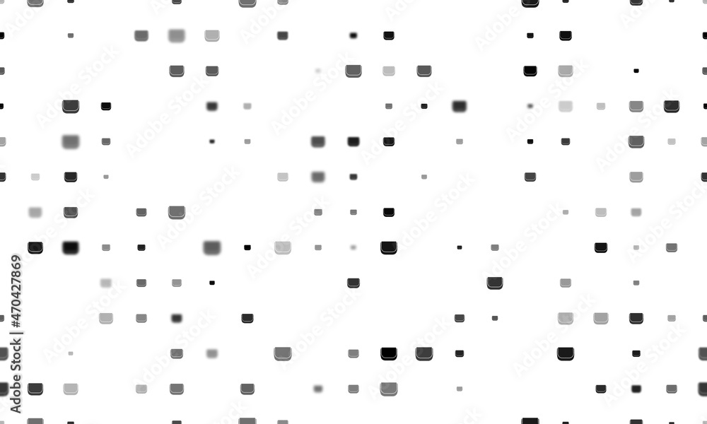 Poster Seamless background pattern of evenly spaced black ladies handbag symbols of different sizes and opacity. Vector illustration on white background