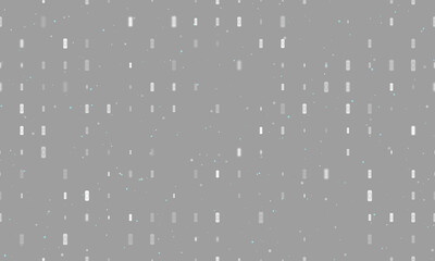 Seamless background pattern of evenly spaced white beer can symbols of different sizes and opacity. Vector illustration on gray background with stars