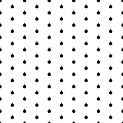 Square seamless background pattern from black Christmas tree toys. The pattern is evenly filled. Vector illustration on white background