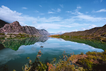 Lake in the mountains. Stunning landscape - 470428277