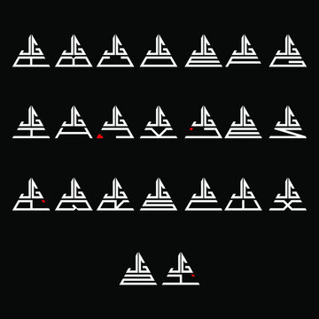 JGA to JGZ letter logo creative design, Multiple triple letter logo design