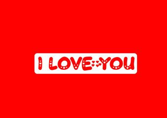 I LOVE U letter logo with love icon, valentines day design template