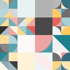 Minimal simple bauhaus mosaic geometric colorful artistic background wallpaper design pattern