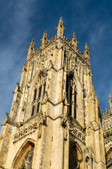 Detail of gothic architecture of York Minster Cathedral