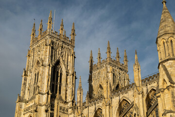 Gothic architecture and Towers of York Minster Cathedral