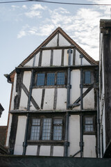 Facade of Tudor architecture house in York England