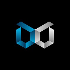 Logo letters D and G with modern geometric shape style concept, Logo, Vector, illustration