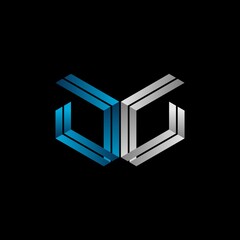 Logo letters D and G with modern geometric shape style concept, Logo, Vector, illustration