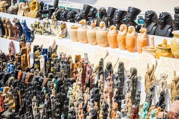 different kind of antiques are selling on a street stall in cairo, egypt