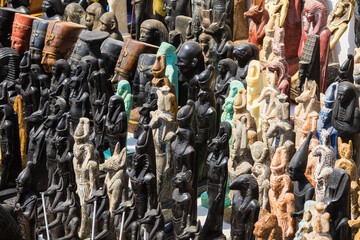 different kind of antiques are selling on a street stall in cairo, egypt