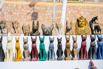different kind of antiques are selling on a street stall in cairo, egypt