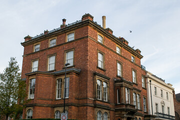 Fototapeta na wymiar Facade of Victorian style brick building in York England
