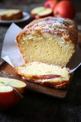 Homemade apple cake, powdered sugar  dressing