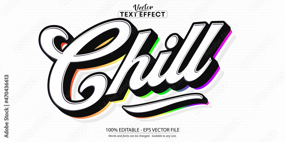 Wall mural chill text effect, editable minimalistic text style
