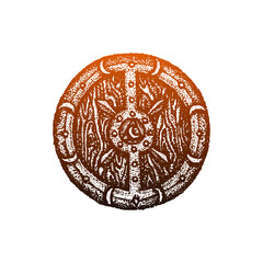 Dotwork Armor Shield Gradient. Vector Illustration of Hand Drawn Design.