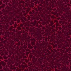 Dark red floral background seamless pattern