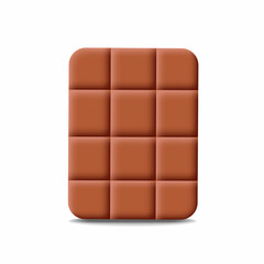 Single element chocolate . Draw illustration in 3d