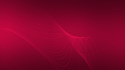 Dots forming a tunnel entering Valentine's Day red background.