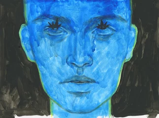 Foto op Canvas watercolor painting. human portrait. illustration.   © Anna Ismagilova
