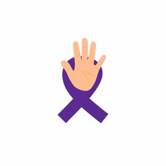 Stop Violence Against Women.  International Day for the Elimination of Violence against Women concept Logo design Vector Illustration
