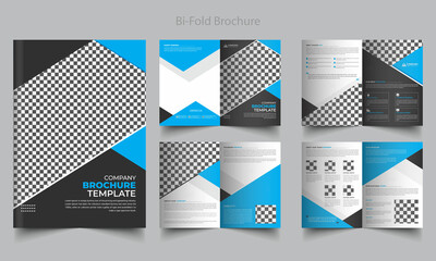 Corporate business 8 pages brochure template Premium Vector