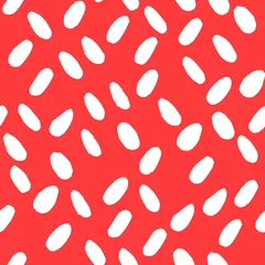 Polka dot witte abstracte naadloze patroon op rode achtergrond. Vectorontwerp voor textiel, achtergronden, kleding, inpakpapier, stof en behang. Mode illustratie naadloze patroon. © Julia