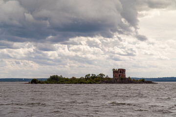 Russia. Saint-Petersburg. August 15, 2021. The ruins of Fort Pavel 1 near the southern shore of...