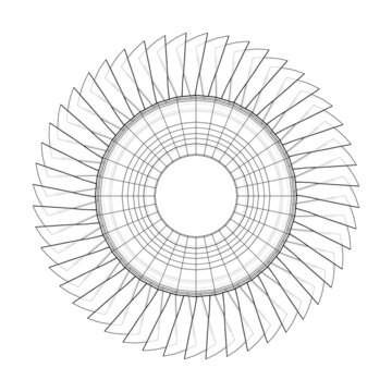 recommend clip art: Turbine wheel concept outline