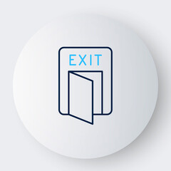 Line Fire exit icon isolated on white background. Fire emergency icon. Colorful outline concept. Vector