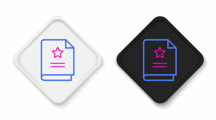 Line Scenario icon isolated on white background. Script reading concept for art project, films, theaters. Colorful outline concept. Vector