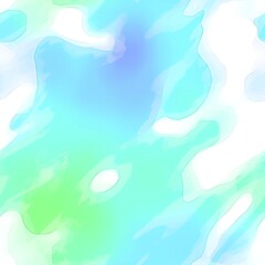 Fototapeta na wymiar Pastel green blue aqua watercolor paint seamless background