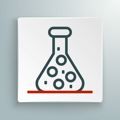 Line Test tube and flask chemical laboratory test icon isolated on white background. Laboratory glassware sign. Colorful outline concept. Vector