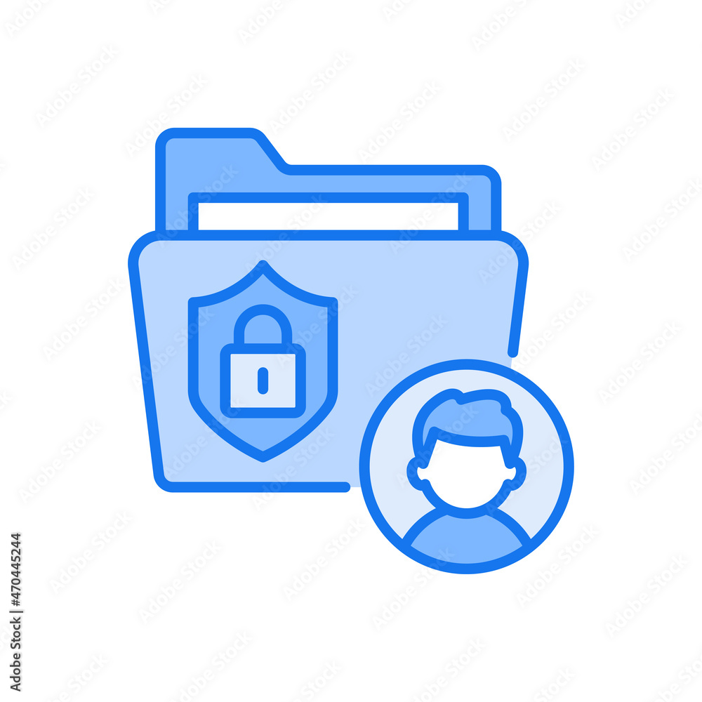 Poster user data vector blue colours icon design illustration. web and mobile application symbol on white b