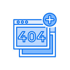 404 Error vector blue colours Icon Design illustration. Web And Mobile Application Symbol on White background EPS 10 File