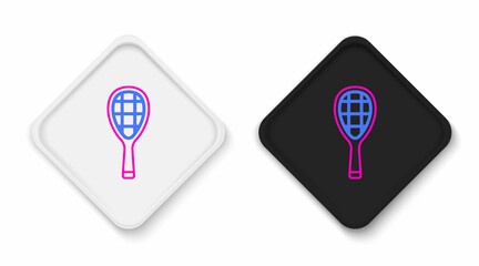 Line Tennis racket icon isolated on white background. Sport equipment. Colorful outline concept. Vector