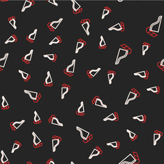 Line Slide playground icon isolated seamless pattern on black background. Childrens slide. Vector