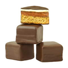 Weihnachten und Dominosteine auf weissem Hintergrund