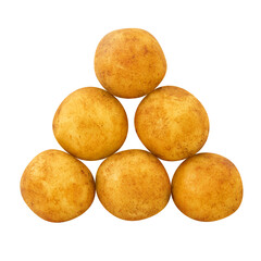 Weihnachten mit Marzipankartoffeln auf weissem Hintergrund