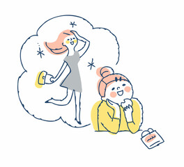 痩せた自分を想像する女性