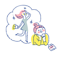 痩せた自分を想像する女性