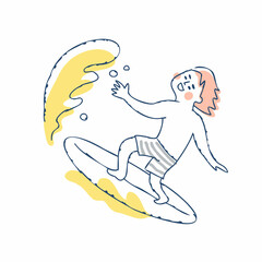 サーフィンを楽しんでいる男性
