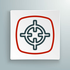 Line Target sport icon isolated on white background. Clean target with numbers for shooting range or shooting. Colorful outline concept. Vector