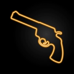 Revolver neon sign, modern glowing banner design, colorful modern design trends. Vector illustration.