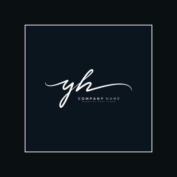 Initial Letter YH Logo - Hand Drawn Signature Logo