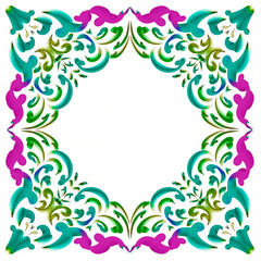 frame with flowers and butterflies, place for text