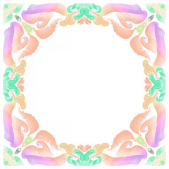 frame made of colorful flowers for decor postcarc,packaging,place for text