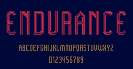 Set of alphabets font letters and numbers modern abstract design with lines vector illustration