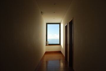 Empty hallway with a window